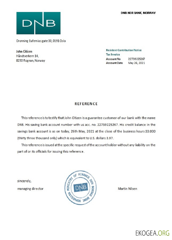 Norvège , DNB , reference